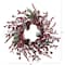 24" Frosted Cypress Wreath with Berries & Pinecones